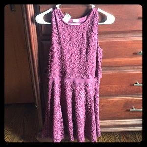 SOLD Lace and Mesh Maroon Illusion Dress